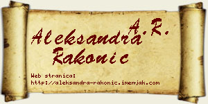 Aleksandra Rakonić vizit kartica